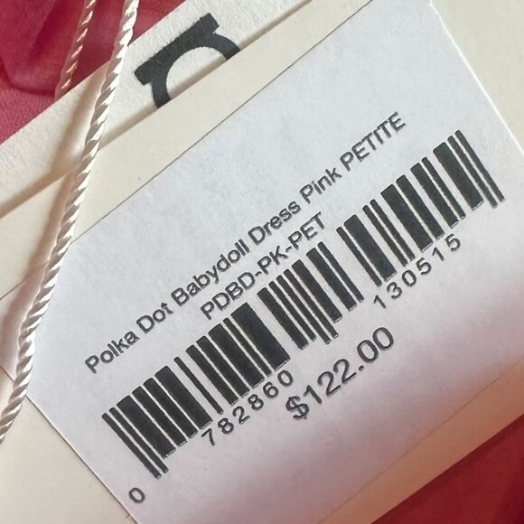 Pitusa Pink Polka Dot Babydoll Mini Dress Puff Sleeves Open Back Size Small NWT - Picture 13 of 13